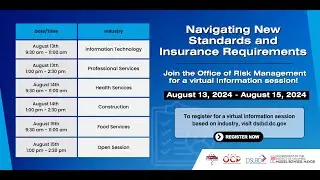 Webinar: Navigating Insurance Standards & CBE Requirements (Food Services - Aug. 15, 2024)