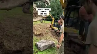Part 3 How to strap a rock with @EdThePondProfessor  #construction #pond #work￼