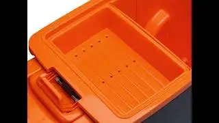 Gint Rolling Cooler with Handle, 53 Quart Ice Chest Cooler with Wheels, Gray