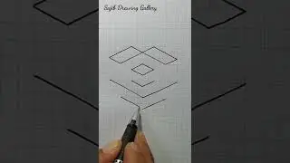 Easy 3d illusion drawing on graph paper