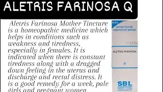 ALETRIS FARINOSA Q HOMEOPATHIC MEDICINE | FEMALE TONIC .