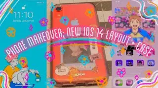 phone makeover 🌸: new ios 14 layout and case + tutorials (anime themed!!)