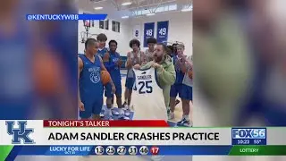 Adam Sandler crashes UK basketball practice