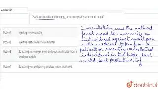 Variolation consisted of