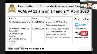 ACAE @ 11 am | Direct Tax | Adv Kapil Goel | CA Jinesh Vanzara | 31-03-2020