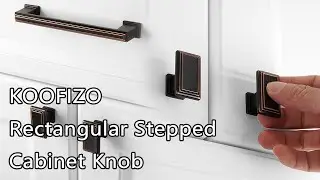 KOOFIZO Rectangular Stepped Cabinet Knob - Oil Rubbed Bronze Pull Handle
