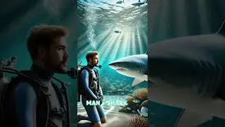 Man + Shark 🦈 fusion | best combo #shorts #animalfusionsongshortsfeed