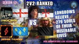 AOE4 2v2 S12 #22: English & French VS Abbasid Dynasty & Knights Templar on Mountain Clearing