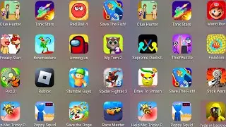 Red Ball 4,Save The Fish,Stumble Guys,Bowmasters,Mario Run,Barry's Prison Run,Draw To Smash......