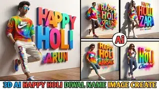 How To Create 3D Ai Happy Holi Diwal Name Image Editing || Instagram Happy Holi Viral Photo Create