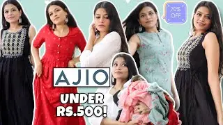 AJIO KURTI HAUL UNDER Rs.500! 🤩 | Affordable Casual & Festive Kurtis | Neha Baid