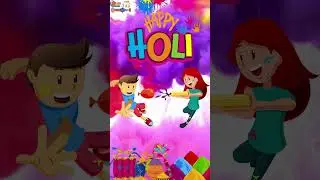Holi for Kids #cartoon #fun #colors #kidsholi #viral #trendingshorts #ytshort