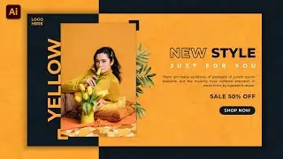 How to Design a Fashion Sale Promo Banner in Adobe Illustrator | Illustrator Tutorials