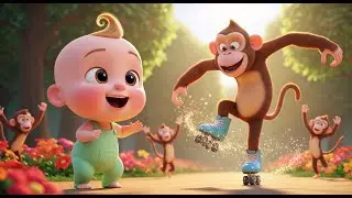 Five Little Monkeys on Roller Skates | Fun Nursery Rhyme for Kids | Learning & Active Song
