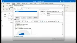 Outlook - How to add a signature to the email # Help desk # Service desk analyst