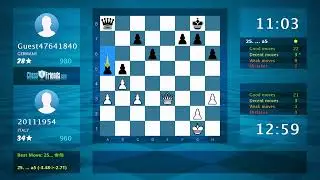 Chess Game Analysis: 20111954 - Guest47641840, 0.5-0.5 (By ChessFriends.com)