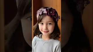 Kids knitted flower headband pattern inspiration #knitting #baby #youtubeshorts #kids#knit #headband