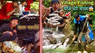 Village Fishing And Cooking ! Net Fishing ! Himalayan Trout Fishing ! Fish Cooking in Forest