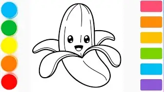 How to draw a cute banana | step by step