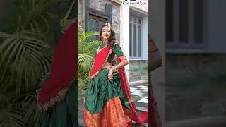 Silk Designer Lehenga Choli In Green And Red With Woven Work For Women