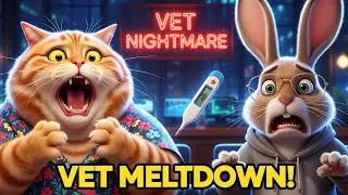 Ep#18 Faty Cat vs Bucky Rabbit: The Funniest Vet Visit Meltdown Ever🐰🔥 (Try Not to Laugh Challenge!)
