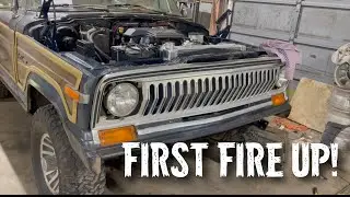 WILL IT RUN? First fire up of the Hemi Swap! #hemiswap #grandwagoneer