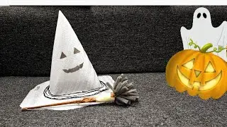 Halloween Hat and Broom/ Halloween Crafts for Kids #halloweencrafts #halloweencraftideas