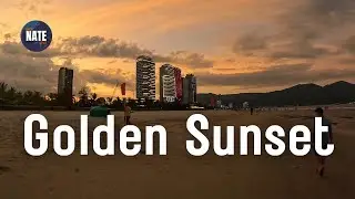 Golden Hour Walk at My Khe Beach | Da Nang, Vietnam in 4K 🇻🇳