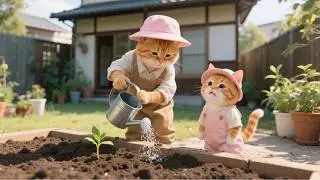 Ginger Kitten Loves Flowers🌸, Mama Cat&rsquo;s Garden School 🌿| Cute Cat Videos