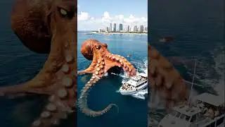 😱 Giant Kraken Octopus Attacks a Tourist Boat 🐙 #attack #kraken #shorts