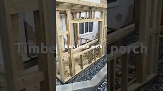 DIY Timber frame porch with warm flat roof. Stage 1