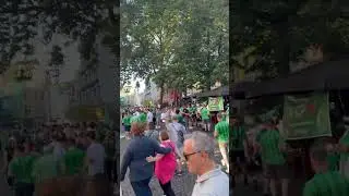 Irish fans invading Koln and mocking Pro Palestine protesters 🍀
