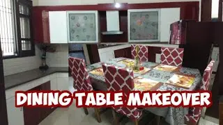 dining table makeover in budget/ Meesho dining chair cover review #shineforeverwithhomelover