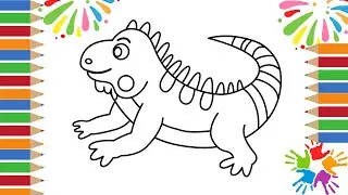 How to Draw Iguana | Iguana Drawing easy for kids | Drawing of Iguana