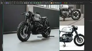 Motorcycle Octane render Cinema 4D studio lighting