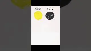 What colour does mixing yellow and black make?     #youtubeshorts#paint#yellow#black#olivegreen