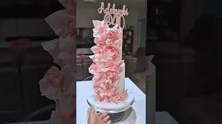 Wafer Paper Ruffle Cake Tutorial | Perfect for Milestone Birthdays! #waferpaper