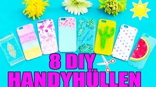 8 DIY HANDYHÜLLEN ☀️ SOMMER TUMBLR PHONE CASE SELBER MACHEN | EIS, MELONE, HENNA, OMBRE | KINDOFROSY