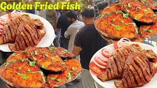Karachi's Famous Mustard Oil & Koyla Fried Fish Sea Food l Golden Crispy Machli Street Food Pakistan