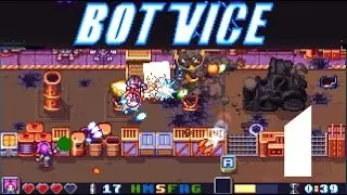 Bot Vice Playthrough Part 1( STAGE1 ): AWESOME INTENSE BULLET HELL SHOOTER GAME