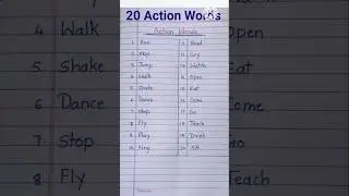 20 Action Words/ Action Words in English/ Action verbs#shorts #ytshorts #actionwords #actionverbs#gk