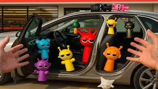 Camera Catch NEW ALL INCREDIBOX SPRUNKI PHASE 1 vs ALL in the Car | Sprunki In Real Life