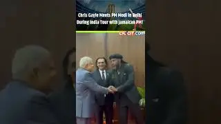 Chris Gayle Meets PM Modi in Delhi During India Tour with Jamaican PM!