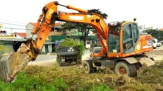 Máy Xúc DOOSAN DX140W Múc Đất Đá, Xe Ô Tô Tải Ben Chở Và Đổ Đất | Excavator Dump Truck | TienTube TV