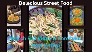 Amazing Delecious Street Food pancakes, fish omelette, sandwich with egg & cabbage.