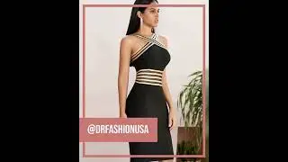 Crisscross Halter Neck Mesh Detail Dress - Dr. Fashion
