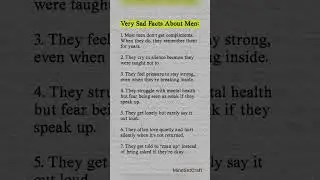 Very sad facts about men