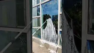 great skill cleaning glass walls using simple tools super clean #shorts