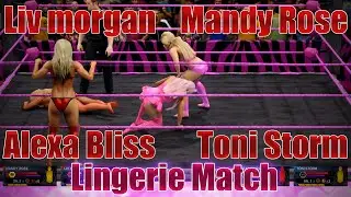 Liv Morgan, Mandy Rose, Alexa Bliss, Toni Storm Lingerie Match | WWE 2K20