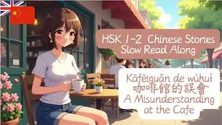 Let&rsquo;s Learn Mandarin with Stories｜HSK1-2 咖啡館的誤會 ｜Slow Read-Along (Pinyin + English Subs)